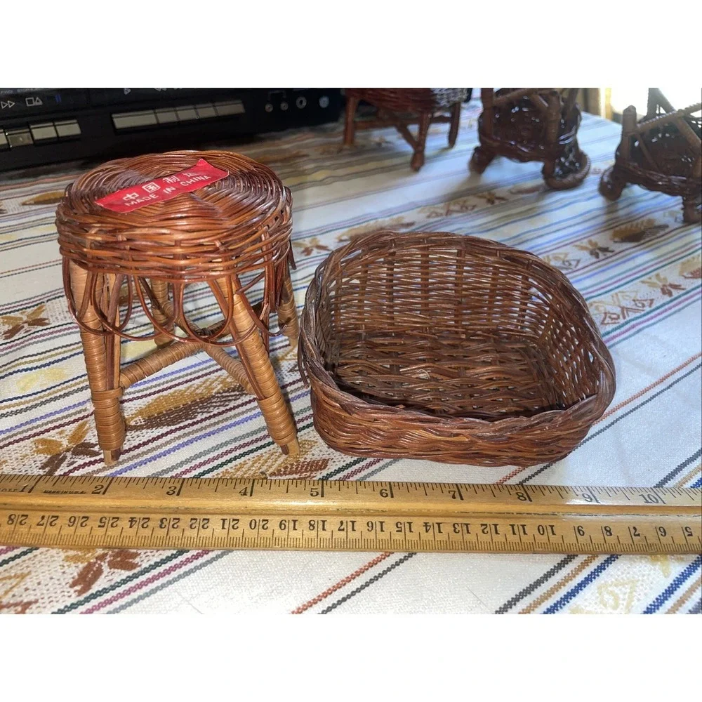 5 Piece Rattan Wicker‎ Doll Furniture Set